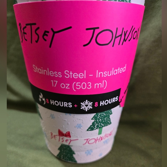Betsey Johnson Holiday Tree Insulated Tumbler NEW - Picture 2 of 4